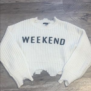 Forever 21 Graphic Distressed Sweater